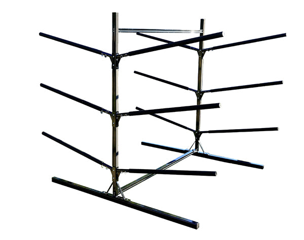 Freestanding T6061 aluminum rack for 6 kayaks/canoes