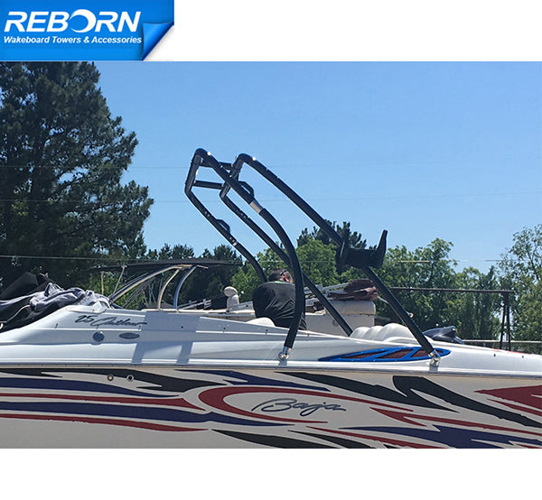 Reborn Thrust V4 Wakeboard Tower Glossy Black/White - Available Now