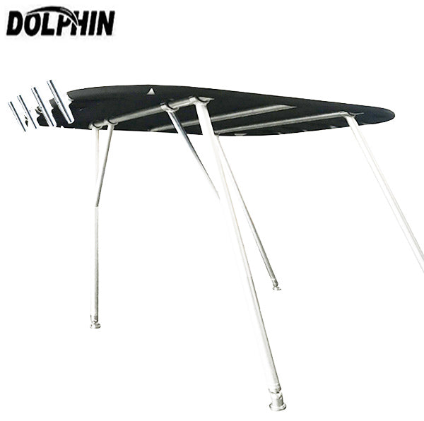 Dolphin universal walk around boat t top white coated frame w/black canopy